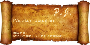 Pásztor Jonatán névjegykártya