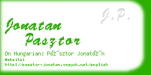 jonatan pasztor business card